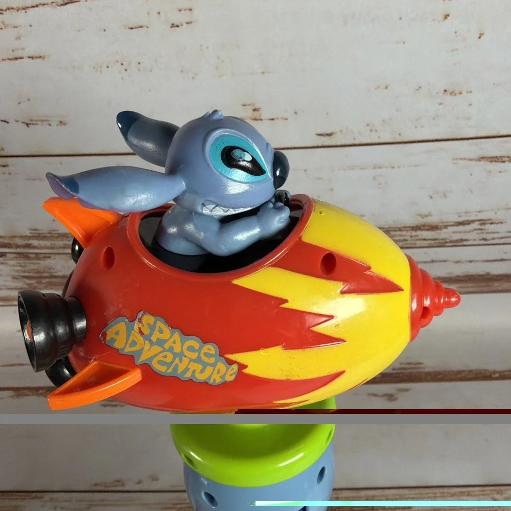Disney Stitch Space Adventure Light Up Bubble Wand Toy Rocket Used